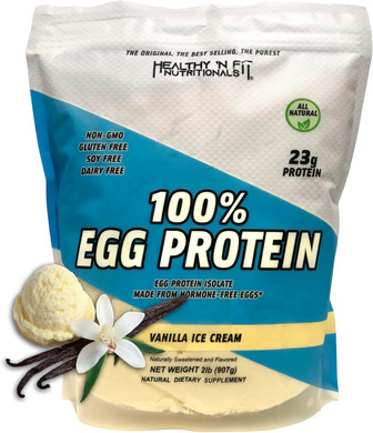 Healthy 'N Fit 100% Egg Protein- Vanilla Ice Cream (2Lb): 100% Egg White Protein Plus Natural Peptides. Pure, All Naturally Sweetened Protein