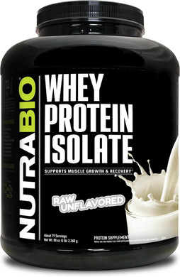 Nutrabio 100% Whey Protein Isolate Protein Powder  25G Protein With Complete Amino Acid Profile, Non-Gmo, Soy And Gluten Free, Low Carb And Low Calorie Whey Protein Powder - Raw Unflavored - 5 Lbs
