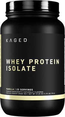 Kaged Whey Protein Isolate Powder, Vanilla, 100% Pure Low Lactose Whey, Post Workout Recovery Drink, Supports Muscle-Building, 25G Per Serving, Amazing Taste And Easy Mix For Shakes, 25 Serving