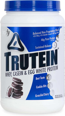 Body Nutrition Trutein High Protein Powder: 45% Whey, 45% Casein, 10% Egg White, Gluten-Free, Low Sodium, Grass Fed Whey Protein Powder, Gym Supplement & Breakfast Shake, Chocolate Mint, 4Lb