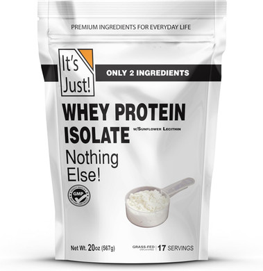 It'S Just! - Whey Protein Isolate, Ultra Premium Grass-Fed, Unflavored, Made In Usa, Pure 90% Protein, Only 1G Carb, No Added Sugar (5 Pound)