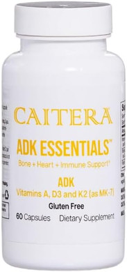 Adk Essentials | Vitamin A, D, K (As Mk-7) Dietary Supplement For Bone + Heart + Immunity | Supports Bone Density/Integrity; Calcium Utilization; And Cardiovascular System | Vegan 60 Capsules