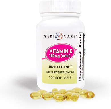 Gericare High-Potency Vitamin E Capsules  400 Iu For Skin & Immune Support, 180Mg | 100 Count | Organic Vitamin E For Women And Men | Alternative To Nature Bounty & Solgar Vitamin E