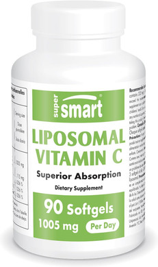 Supersmart Liposomal Vitamin C 1005Mg Per Day (High Absorbption) - Patented Vitamin C Supplement - Collagen Production | Non-Gmo & Gluten Free - 90 Softgels