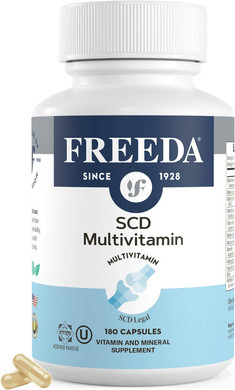 Freeda Scd Multivitamin  Daily Multivitamin Supplement For Men & Women  Vegan, Gluten-Free, Scd Legal  Kosher Certified Adult Vitamins  Specific Carbohydrate Diet Friendly  180 Capsules