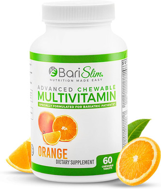 Barislim Advanced Chewable Bariatric Multivitamin Tablets - Bariatric Vitamin And Supplement For Post Bariatric Surgery Including Gastric Bypass And Gastric Sleeve | Orange (60 Count)