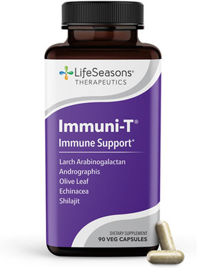 Lifeseasons Immuni-T - Immune Support Supplement - Immunity System Booster - Natural Cold & Flu Relief - Elderberry, Echinacea, Andrographis, Arabinogalactans & Olive Leaf - 90 Capsules