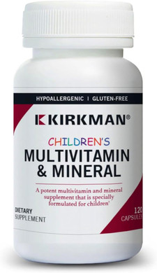 Kirkman - ChildrenS Multivitamin & Mineral Capsules - 120 Capsules - Potent Broad Spectrum Vitamin/Mineral Supplement - With Coenzyme Q-10 - No Artificial Colors Or Flavors