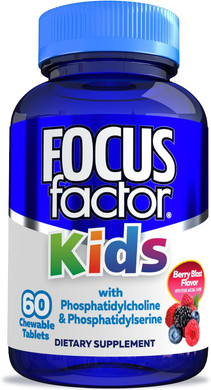 Focus Factor Kids Complete Daily Chewable Vitamins: Multivitamin & Neuro Nutrient (Brain Function) W/Vitamin B12, C, D3-60 Count