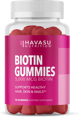 5000Mcg Biotin Gummies For Hair, Skin And Nails - Vegan Supplement For Women And Men - Glp-1 Nutritional Support To Promote Lucious Locks And Radiant Skin - Vitamin B7 - Strawberry Flavor, 90 Count
