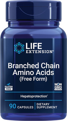Life Extension Branched Chain Amino Acids (Bcaas), Leucine, Isoleucine, Valine, Promotes Muscle Recovery After Exercise, Gluten-Free, Non-Gmo, 90 Capsules