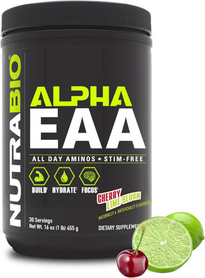 Nutrabio Alpha Eaa - All-Day Amino Acids For Muscle Growth And Hydration - Essential Amino Acids With Nootropics & Adaptogens- Full Spectrum Eaa Bcaa Powder - 30 Servings - Blueberry Lemonade