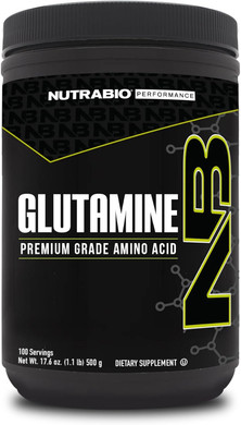 Nutrabio Pure L-Glutamine Powder, 100 Servings L-Glutamine Supplement, Amino Acid, Pure Grade, Glutamina, Absolutely No Additives, Fillers Or Excipients, Muscle Recovery Supplement - (500 Grams)