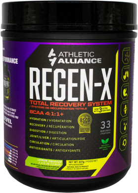 Athletic Alliance Regen-X 627Gr 33 Servings Bcaa 4:1:1 + The Total Recovery Solution (Lemon Squeeze)