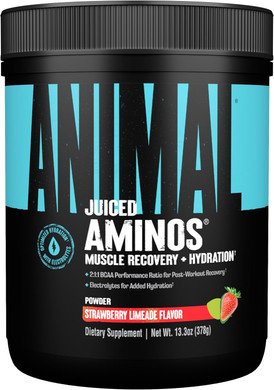 Animal Juiced Amino Acids - Bcaa Powder Eaa Matrix Plus Hydration With Electrolytes And Sea Salt Anytime Recovery And Improved Performance, Strawberry Limeade Flavor, 30 Servings