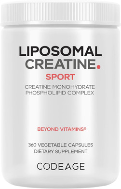 Codeage Liposomal Creatine Monohydrate Supplement, Pure Creatine 2500Mg - 3 Months Supply, Micronized, Creatinine Muscles Sports Nutrition And Athletes, Non-Gmo - 360 Capsules