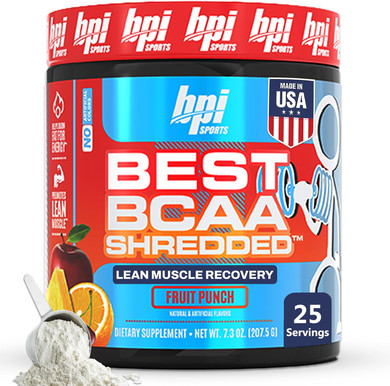 Bpi Sports Best Bcaa Shredded - Caffeine Free Thermogenic Recovery Drink, Lean Muscle Building Bcaa Powder For Women And Men, Preworkout Bcaas Amino Acids Drink- Cherry Lime - 25 Servings