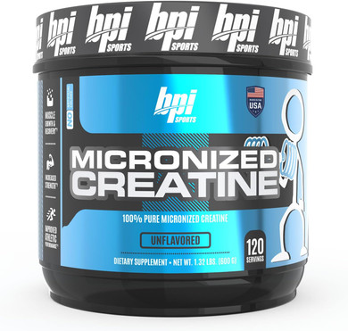 Bpi Sports Micronized Creatine - Increase Strength - Reduce Fatigue - Lean Muscle Building - 100% Pure Creatine - Better Absorption - Supports Muscle Growth - Unflavored - 60 Servings - 10.58 Ounce