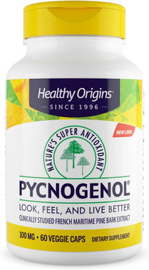 Healthy Origins Pycnogenol 100 Mg (Nature'S Super Antioxidant, Non-Gmo, Gluten Free, Cardiovascular Support), 60 Veggie Caps