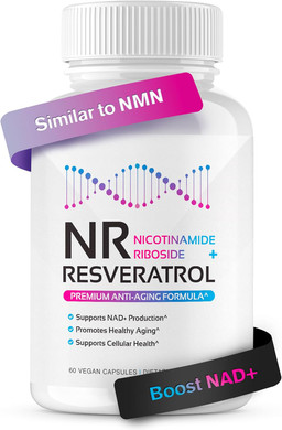 Nr + Resveratrol Supplement - Increase Nad, Dna & Cellular Health, Longevity, Vitality. 5-In-1 Anti Aging Formula W/ Nicotinamide Riboside, Trans Resveratrol, Vitamin C, Grape Seed, Pine Bark