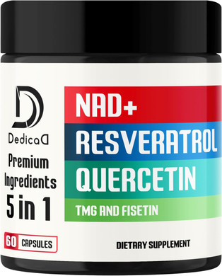 Nad+ Supplement 500Mg - Pure Nad Supplement - Combined To Fisetin, Tmg, Resveratrol And Quercetin - Energy And Dna Repair, Aging Defense, Brain Function - 60 Capsules