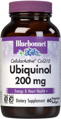 Bluebonnet Nutrition Active Coq10 Ubiquinol 200Mg Vegetarian Softgels, Heart & Cellular Health, Non Gmo, Gluten, Soy & Milk Free, White, 60 Count