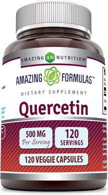 Amazing Formulas Quercetin 500Mg 120 Veggie Capsules Supplement - Non-Gmo - Gluten Free - Supports Overall Health & Well Being
