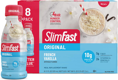Slimfast Meal Replacement Shake, Original French Vanilla, 10G Of Ready To Drink Protein For Weight Loss, 11 Fl. Oz Bottle, 8 Count