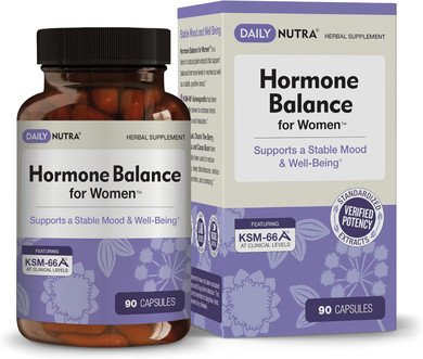 Hormone Balance - Women'S Serotonin Supplement - Ksm-66 Ashwagandha, Dong Quai, Chaste Tree Berry, Rhodiola, & Cocoa Bean Extracts - For Female Hormones, Pms, Menopause (60 Capsules)