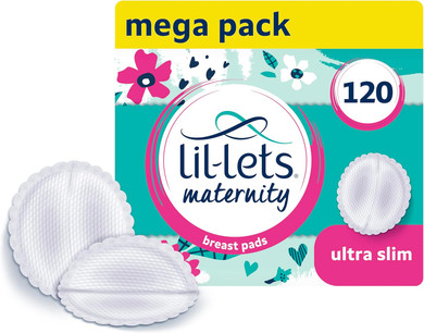 Lil-Lets Nursing Pads  120 Individually Wrapped, Ultra-Thin, Absorbent & Fragrance-Free  Comfort & Protection For Nursing Moms Postpartum Maximum Adhesion For Leak & Chafing Nipple Protection