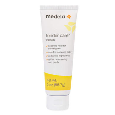 Medela, Tender Care, Lanolin Nipple Cream For Breastfeeding, All-Natural Nipple Cream, Tender Care Lanolin, Offers Soothing Protection, Hypoallergenic, All-Natural Ingredients, 100% Safe, 2 Oz. Tube
