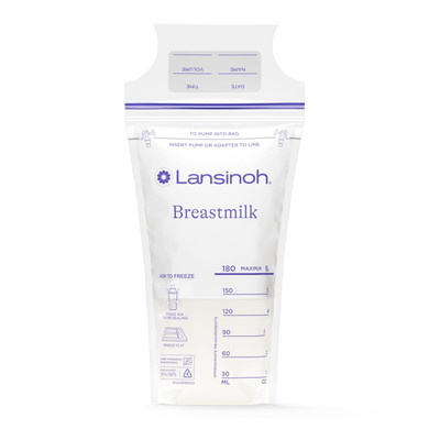 Lansinoh Breastmilk Storage Bags, 50 Count, Baby Essentials, Fast Freeze & Thaw Breast Milk Bags For Baby Bottle Feeding, Superior Strength & Stretch, 4 Ounce