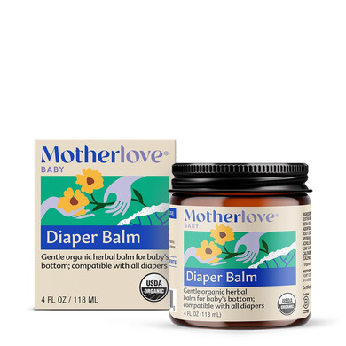 Motherlove Diaper Balm (4 Oz) Organic Herbal Diaper Rash CreamCloth Diaper Safe, Zinc Oxide- & Petroleum-Free