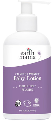 Earth Mama Calming Lavender Baby Lotion For Dry Skin, Calendula Cream For Newborn Skin Care, Organic Moisturizer For Children, Aloe Juice, Rooibos, & Shea Butter, Lavender Lotion, 8 Fl Oz (2Pk)