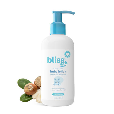 Bliss Baby Lotion, Premium & Unscented, For Dry & Sensitive Skin, Hydrating Daily Cream - For Babies, Toddlers, Kids & Adults, Vegan, Hypoallergenic, Dermatologist Tested, Clean & Gentle, 8 Fl Oz
