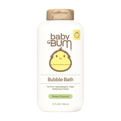 Sun Bum Baby Bum Bubble Bath - Foaming Bubble Bath For Sensitive Skin With White Ginger - Natural Fragrance - Gluten Free And Vegan - 12 Oz