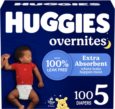 Overnight Diapers Size 6 (35+ Lbs), 72 Ct, Huggies Overnites Nighttime Baby Diapers