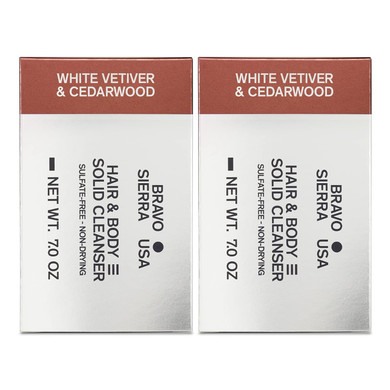 Bravo Sierra All-In-One Shampoo & Soap Bar For Men'S Face, Hair & Body - White Vetiver & Cedarwood, 7 Oz - Coconut, Shea Butter And Oat Flour For Soft Skin And Healthy Hair