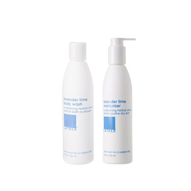 Lather Lavender Lime Body Wash + Lavender Lime Moisturizer | Aromatherapy Skin Care With Essential Oils