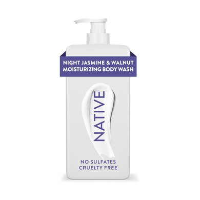 Native Moisturizing Body Wash Contains Naturally Derived Ingredients | For Women & Men, Sulfate, Paraben, & Dye Free Leaving Skin Soft And Hydrated | Night Jasmine & Walnut 18 Oz