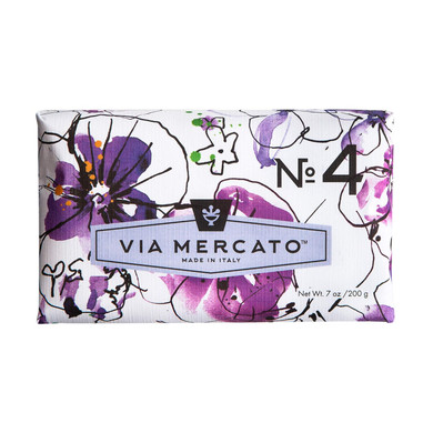 Italian Soap Bar (200 G), No. 4 - Violets, Magnolia & Amber
