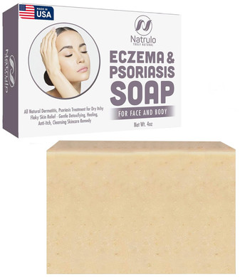Eczema Soap Bar For Face And Body  All Natural Dermatitis, Psoriasis Treatment For Dry Itchy Flaky Skin Relief  Gentle Detoxifying, Healing, Anti-Itch, Cleansing Skin Care Remedy  Made In Usa