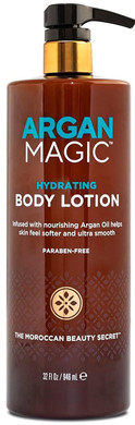 Argan Magic Hydrating Body Lotion With Argan Oil & Shea Butter For Dry Skin - Nourishes Skin, Restores Moisture, Smooths & Softens | Non-Greasy Formula | Paraben Free (32 Oz)