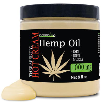 Greenive Hemp Hot Cream Soothing Moisturizing Hemp Hot Cream Exclusively On Amazon (1,000Mg Jar)