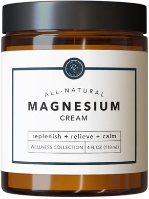 Rowe Casa Organics Natural Magnesium Cream With Raw Shea Butter And Pure Essential Oils  Topical Magnesium Lotion For Sleep, Muscles, And Relaxation  4 Fl Oz