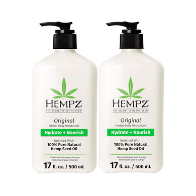 Hempz Original Natural Hemp Seed Oil Body Moisturizer With Shea Butter And Ginseng, 2.25 Fluid Ounce - Pure Herbal Skin Lotion For Dryness - Nourishing Vegan Body Cream In Floral And Banana