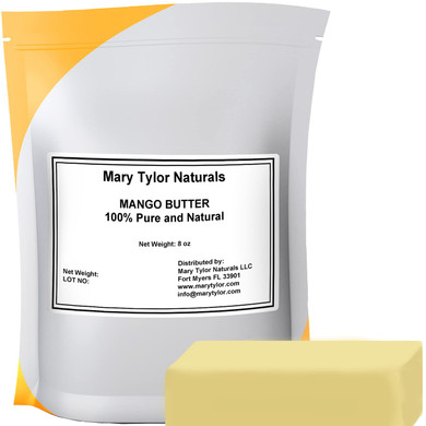Mary Tylor Naturals Mango Butter 8 Oz Cold Pressed, Unrefined,Raw Pure Mango Butter  Can Be Used For Hair, Skin And Nails