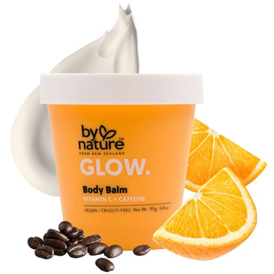 By Nature Glow Vitamin C + Caffeine Body Balm For Dark Spots  Hydrating Skin Moisturizer With Whipped Shea Butter  Vegan, Cruelty-Free, Made In New Zealand (6.8 Oz)