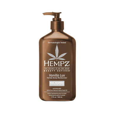 Hempz Vanilla Lux Herbal Body Moisturizer 17 Oz. With Niacinamide, New Look
