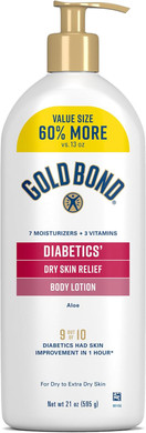 Gold Bond Diabetics' Dry Skin Relief Body Lotion With Vitamin E & Aloe To Soothe & Moisturize Dry, Flaky & Rough Skin, Value Size, 21 Oz